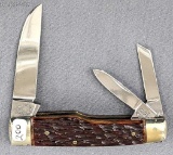 Frank Buster Cutlery Co. Fight'n Rooster folding pocket knife with three blades that are marked
