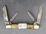 J.A. Henckels folding pocket knife with bone or stag handles. The knife is in good condition for its