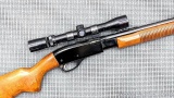 Remington Fieldmaster Model 572 pump action .22 rifle is topped with a Bushnell Sharpshooter 3-9x32