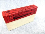 19 Rounds of U.M.C. 7mm ammunition in a classic Union Metallic Cartridge Co. ammo box. The