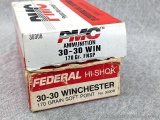 40 Rounds of Federal and PMC 30-30 Winchester ammunition with 170 grain bullets incl. FNSP and RNSP.