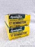 40 Rounds of Remington .17 Rem. ammunition with 25 grain HP bullets.