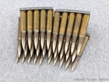 30 Rounds of 7mm Mauser ammunition with FN 69 headstamps, FMJ bullets, and in clips that are marked