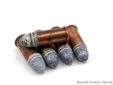 Cartridge collectors - 5 super rare .38 Short Colt RIMFIRE by Remington. The copper case heads are