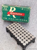 50 Rounds of Remington .38 S&W ammunition with semi wadcutter and RN bullets.