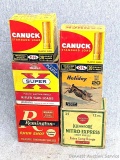 Remington, Western, Canuck, and other vintage shotshell boxes. Remington boxes incl. Nitro Express