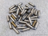 Box of .38 special ammunition, most in nickel plated cases and capped with semi wadcutter, RN, and