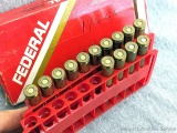 14 Rounds of Federal 7mm Mauser ammunition most with RNSP bullets and 2 with PSP bullets.