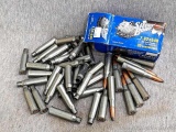 7.62x54R steel cases, and a handful of live rounds with FMJ bullets.