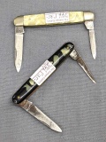 Two vintage Remington UMC folding pocket knives. Both knives are in good condition with fair to good