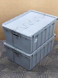 Two sturdy Nesting totes with lids are about 21