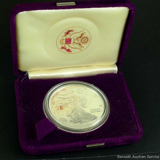 1988 American Silver Eagle, 1 ounce fine silver round.
