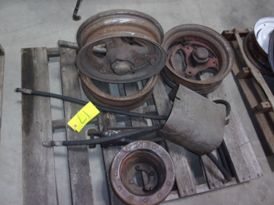 IHC PARTS, FRT. RIMS, HYD, CYLINDER, BELT PULLEY, PTO SHEILD