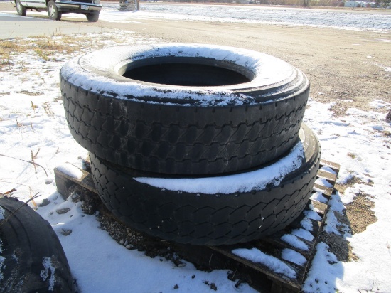 2- 295/75R 22.5 TRUCK TIRES