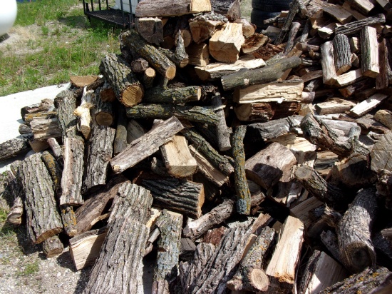 PILE OF SPLIT WOOD  OAK