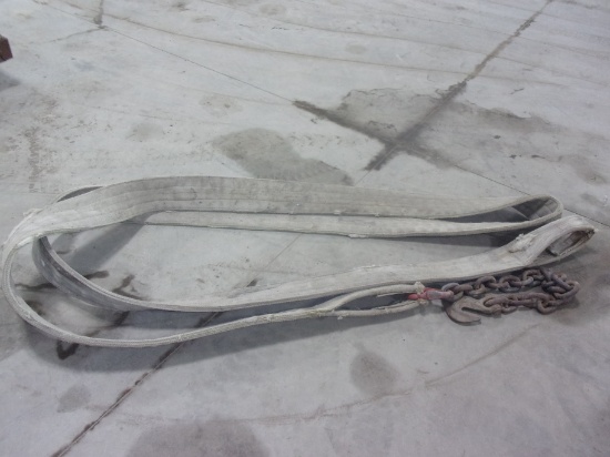 30' X 6" 4 PLY TOW STRAP W/6' 3/4" HIGH TENSILE CHAIN W/ SLIP HOOK