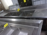 9' STAINLESS TRIPLE SINK