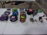 SYMTRE 2500 FL & MITCHELL 300X GLD SPINNING REELS; SEVERAL STREN, TRILENE, VANISH ETC. FISHING LINE