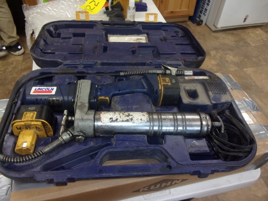 12V LINCOLN GREASE GUN w/2 batteries & charger
