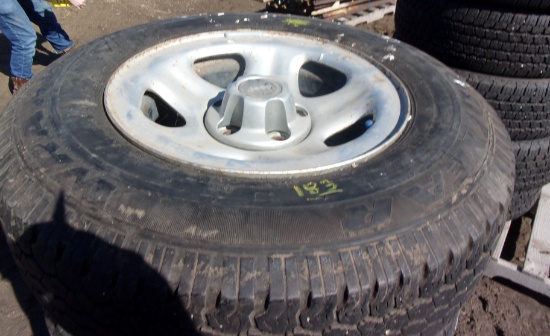 5-P215/75R/15 ON 15" JEEP RIMS