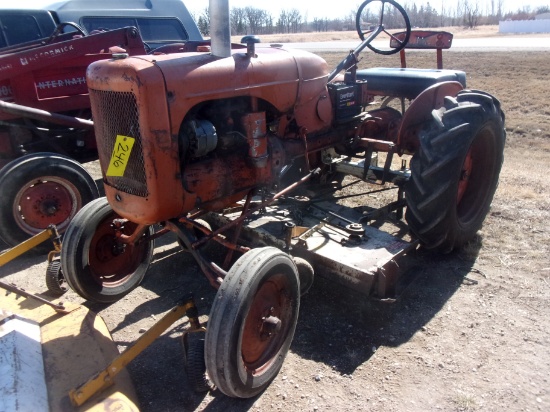 B ALLIS w/5' WOODS BELLY MOWER, 12V.