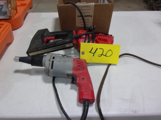MILWAUKEE 12V CHARGER, MILWAUKEE SCREW SHOOTER, 110V STAPLER