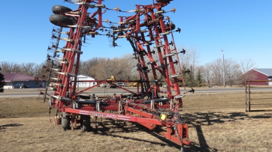 43' WILRICH 3400 DOUBLE FOLD FIELD CULTIVATORw/ 3 bar summers,edge shanks
