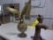 EAGLE PERCHED ON THE WORLD GLOBE BRASS PIECE, & CISTERN PUMP