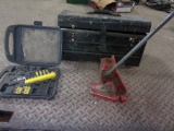 RACHET SCREWDRIVER SET, TOOL BOX w/chisels, punches, & misc, OREGON CHAIN SAW PUNCH