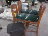 4-WOODEN BAR STOOL & ROLLING TOTE