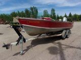 18' LUND AL. FISHING BOAT w/40H.P. SPIRIT OUTBOARD, TRL.,two full tanks, new seat, cover