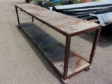 2' X 10' STEEL CASTERED SHOP BENCH