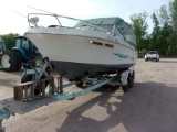 1978 22' CRESTLINER CABIN CRUISER BOAT, 351 Windsor V-8, ib/ob, hasn't run in 10 yrs EZ LOAD trl.