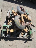 2-MELROW DRILL CASTER WHEELS & PALLET OF CULT. PARTS