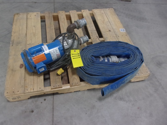 BLUFFTON  5 H.P. 2" WATER PUMP w/2" suction & output hose