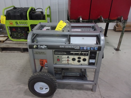 EAGLE PORTABLE 8500 GAS GENERATOR,meter reads 20 hrs, runs & works