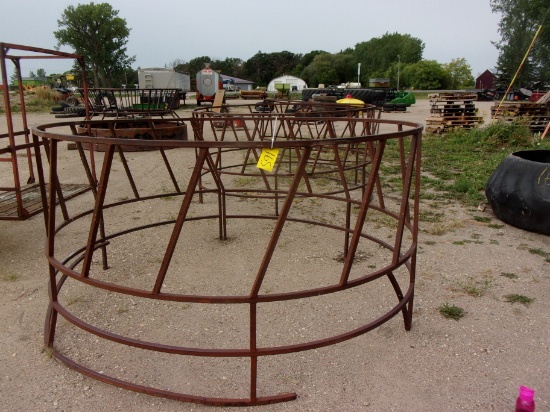 3-ROUND BALE FEEDERS (bottom rings are missing or need repair)