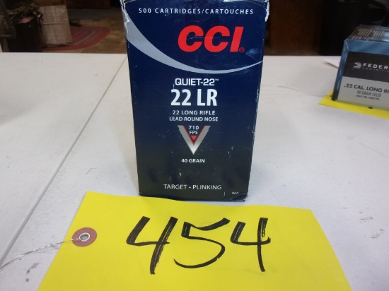 CCI QUIET- .22 LONG RIFLE, 40 gr., 500 rds.