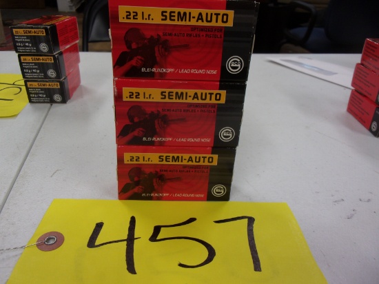 3-BOXES .22 LONG RIFLE, lead bullet solid, 40 gr., 150 rds.