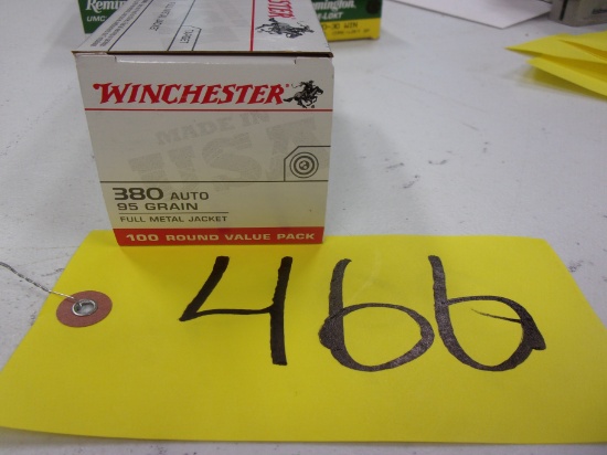 WINCHESTER 380 AUTO, full metal jacket, 95 gr., 100 rds.