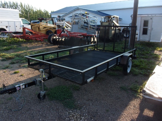 5' x 10' CARRY ON SINGLE AXLE TRAILER, full width flip up mesh ramp, 1 7/8" ball, perm lic.