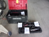 CRAFTSMAN CORDLESS 19.3 V SET; RIGHT ANGLE DRILL, LIGHT, CUT OUT SAW, SABER SAW, 5 1/2 SKILL SAW+