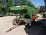 150 BU. DAKON GRAVITY WAGON,  w/ Sudenga Hyd. brush auger, 8.25 x 20 tires