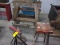 3 WOOD SAW HORSES, 2-ROLLERS, STOOL