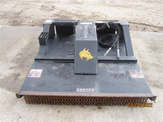 5' AMERICAN MADE WOLF 6000 SKID LOADER BRUSH MOWER, HEAVY DUTY low velocity hyd., low hrs.