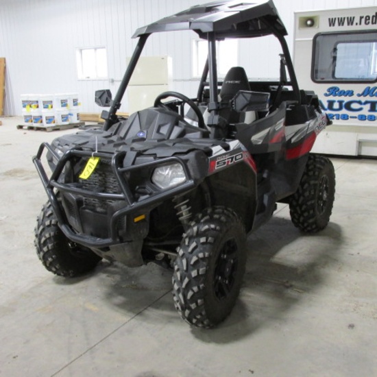 2017 POLARIS ACE SINGLE SEATER 4x4. PROSTAR DOH C 570SP, w/storage unit, canopy, mirrors 326.7 miles