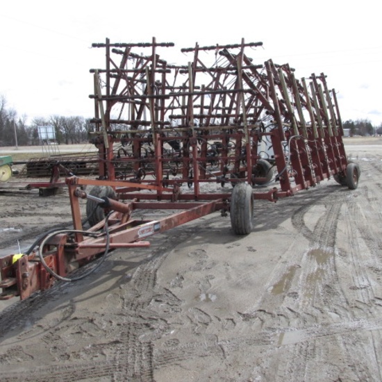 50' MELROE 3 RANK MULTIWEEDER w/ H.D. harrows