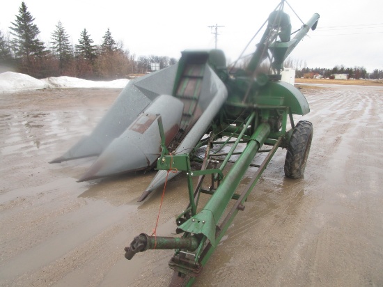 2-38" OLIVER # 73 CORN PICKER w/ sheller attachment, sn 4033, works ok