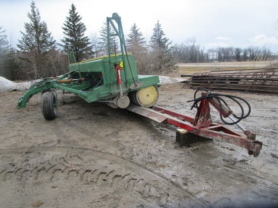 20' J.D 9350 PRESS DRILL, fert. never used, markers ;  30' DRILL TRANSPORT, ph. 435-6232