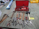 MILWAKEE SAWSALL;   4-BALL PEEN HAMMERS; MALLET; VISE GRIPS;   PLIERS
